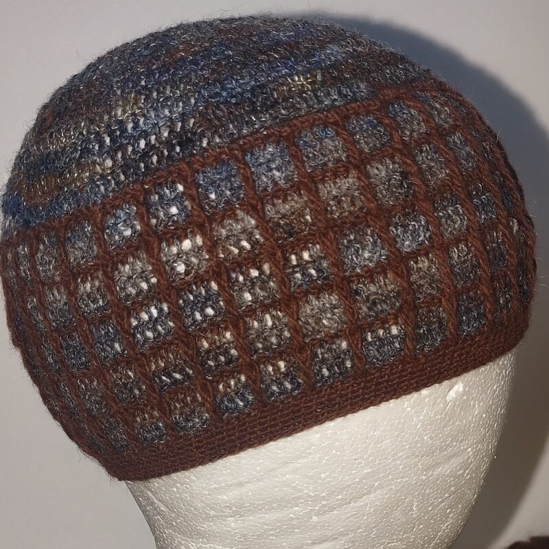 MM Kufi Hat Crochet Cap Beanie - 100% Cotton, One Size Fits All, Gray - View #7