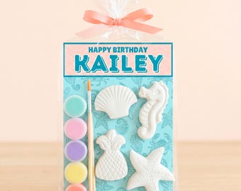Plaster Under the Sea Painting Kit, Ocean Birthday Favor, Kids Craft Activity