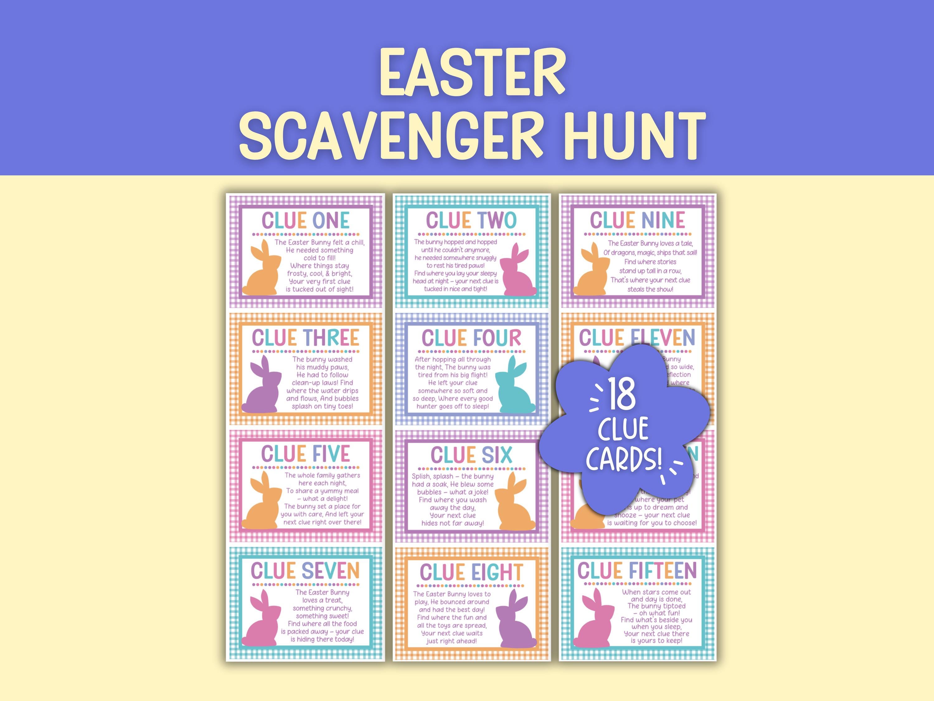 Printable Easter Scavenger Hunt Clues (instant Download) - Etsy