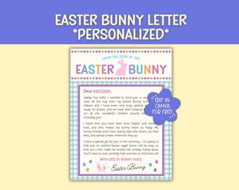 Personalized Easter Bunny Letter for Kids, Easter Morning Surprise (Digital Download)