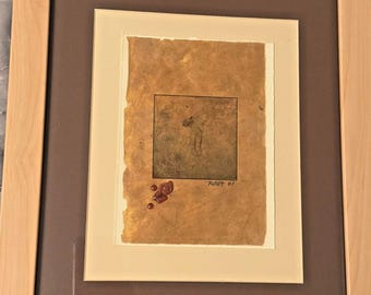 Richard L. Twedt, gesigneerd, 2001, gemengde technieken, koperkleurig papier, ingelijst, origineel, 16
