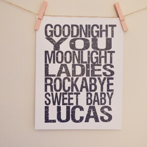 Rockabye Sweet Baby James Printable 8x10 Nursery Art image 4