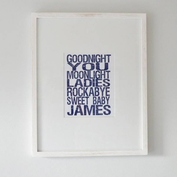 Rockabye Sweet Baby James Printable 8x10 - Nursery Art