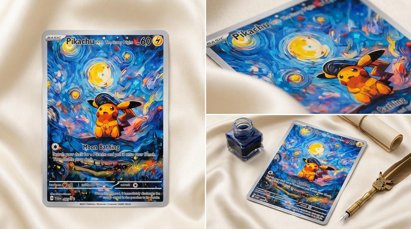 Pikachu Starry Night Card - Etsy