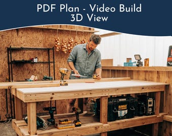 Eenvoudige doe-het-zelf werkbank (PDF) | 2,4 m (8 ft) Werkplaatsproject voor beginners