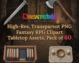 Images clipart médiévales fantastiques pour jeux de rôle sur table, PNG transparent pour JDR