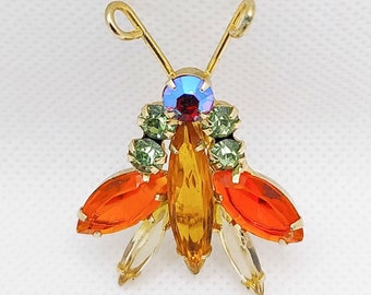 Delizza and Elster Flying Bug Insect Pin Brooch Vintage Verified