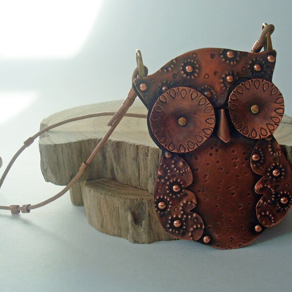 The Great Horned Whoo - Riveted Copper Owl