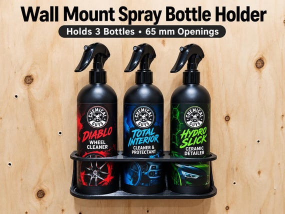 3 Spray Bottle Wall Holder | Detailing Organizer