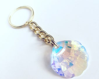 Crystal Seashell Keychain