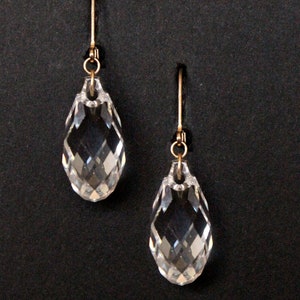 Swarovski Crystal Faceted Briolette Dangle Earrings Bridal and Special Occasion image 5