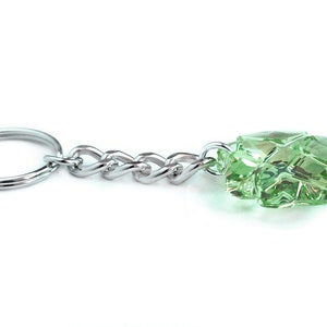 Swarovski Crystal Lucky Four Leaf Clover Keychain in Peridot image 3