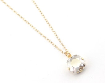 Swarovski Crystal Cushion Cut Pendant Necklace 12mm