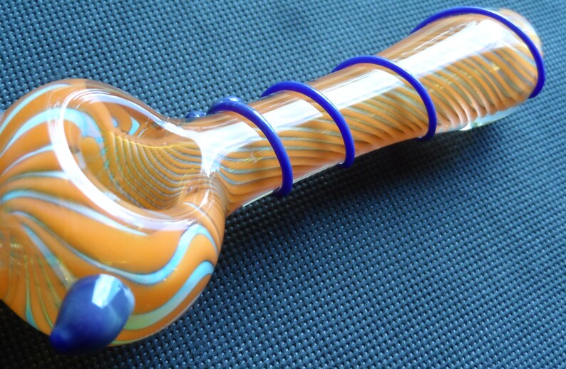 Glass Devil Pipe with Fancy Tail Wrap