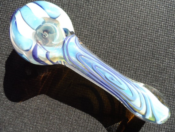 Flower and Spiral Glass Pipe