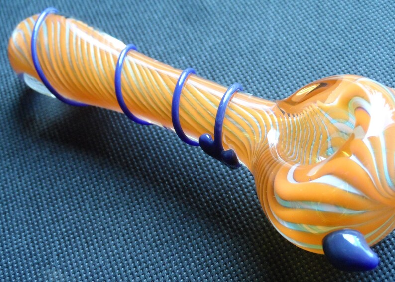 Glass Devil Pipe with Fancy Tail Wrap