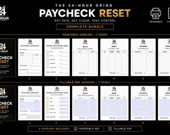 Planificador de presupuesto por nómina / PDF imprimible y rellenable / Seguimiento de facturas, deudas, ahorros y gastos