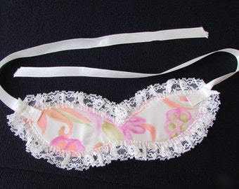 SLEEP EYE MASK 1960's Celebrity? floral satin and velvet theater costume