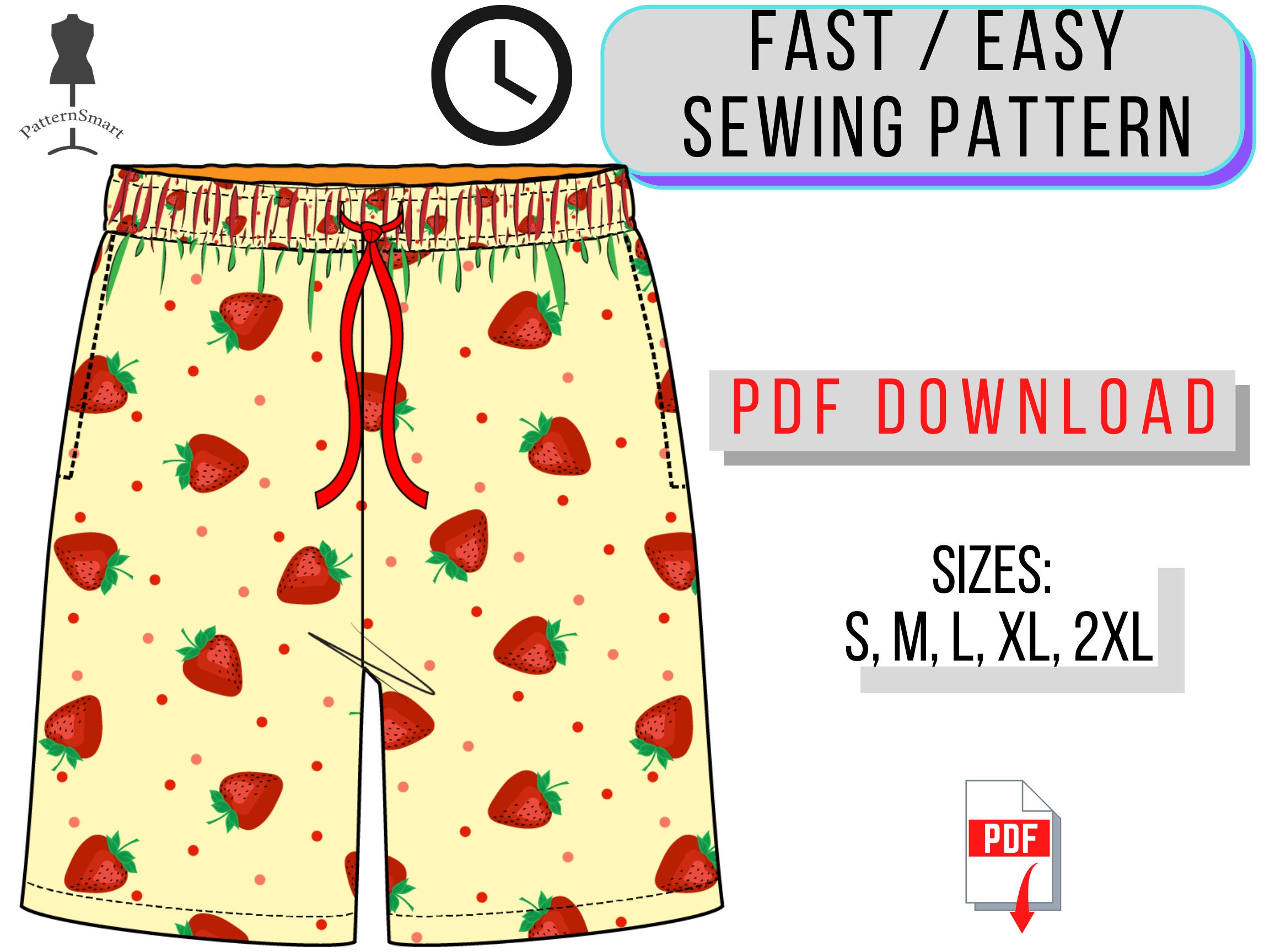 Shorts Swimwear PATTERN Men' PDF download sew diy Etsy