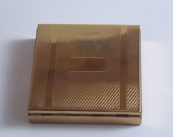 Vintage Gold Tone Powder Compact