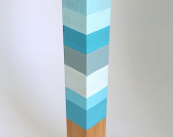 Wood Sculpture Abstract Art Modern Sculpture Abstract Painting Glacier Blue Totem
