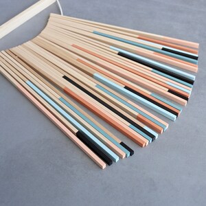 Wall Hanging Wood Art Bauhaus Textile Pattern II image 1