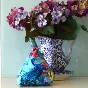Pfau Türstopper Petrol Blau Stoff, Türgewicht, Housewarming Geschenk, Türstopper