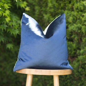MIDNIGHT || Navy/ Indigo Velvet Indoor/Outdoor Pillow Cover ∙ Outdoor Pillow ∙ Indigo Pillow ∙ Velvet Pillow ∙ Navy Pillow ∙ Outdoor Lumbar