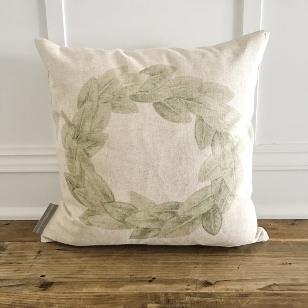 Magnolia Wreath Pillow Cover
