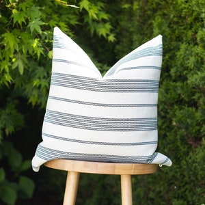 NAUTICAL || Indigo & Ivory Indoor/Outdoor Pillow Cover ∙ Outdoor Pillow ∙ Indigo Pillow ∙ Indigo and Ivory  Pillow ∙  Outdoor Lumbar Pillow