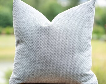 CARBON || Indoor/Outdoor Gray Quilted Pillow Cover • Outdoor Pillow • Sunbrella Pillow • Outdoor Lumbar Pillow • Grey Outdoor Pillow •