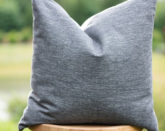 LEIF || Heathered Gray Indoor/Outdoor Pillow Cover • Outdoor Pillow • Sunbrella Pillow • Outdoor Lumbar Pillow • Gray Outdoor Pillow