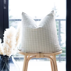 OLLY || Sand & Ivory Gridded Pillow Cover ∙ Sand and Ivory Pillow ∙ Neutral Throw Pillow ∙ Neutral Pillow Cover ∙ Lumbar Throw Pillow