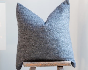 BECKETT ||  Dark Gray Bouclé  Pillow Cover •  Neutral Pillow •  Gray Pillow •  Grey Pillow • Lumbar Pillow • Euro Sham • Gray Lumbar Pillow