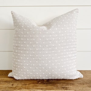 LORETTA || Neutral Swiss Dot Pillow Cover •  Texture Pillow • Neutral Throw Pillow • Neutral Pillow • Lumbar Pillow • Euro Sham • Dot Pillow