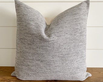 GRIFFIN || Gray Textured Pillow Cover • Gray Lumbar Pillow • Grey Pillow • Gray Throw Pillow • Lumbar Pillow • Grey Lumbar Pillow