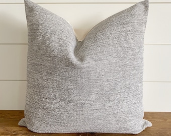 GRIFFIN || Gray Textured Pillow Cover • Gray Lumbar Pillow • Grey Pillow • Gray Throw Pillow • Lumbar Pillow • Grey Lumbar Pillow