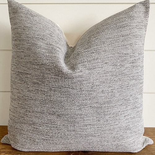 GRIFFIN Gray Textured Pillow Cover Gray Lumbar Pillow Etsy