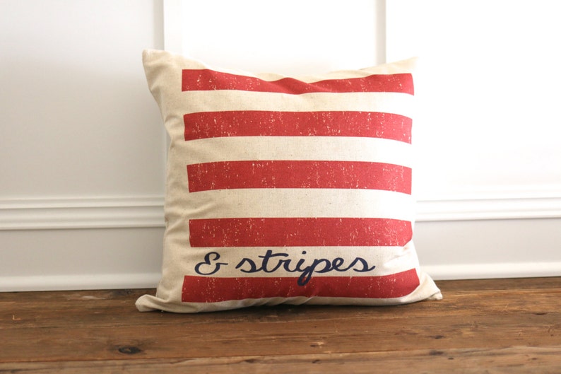 Stars & Stripes American Flag Pillow Cover Set Fourth of July Decor 4th of July Decor 4th of July Pillow Fourth of July Pillow Flag image 3