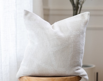 MIRA || Natural & Ivory Textured Pillow Cover • Neutral Throw Pillow • Neutral Pillow • Euro Sham • Neutral Lumbar Pillow • Ivory Pillow