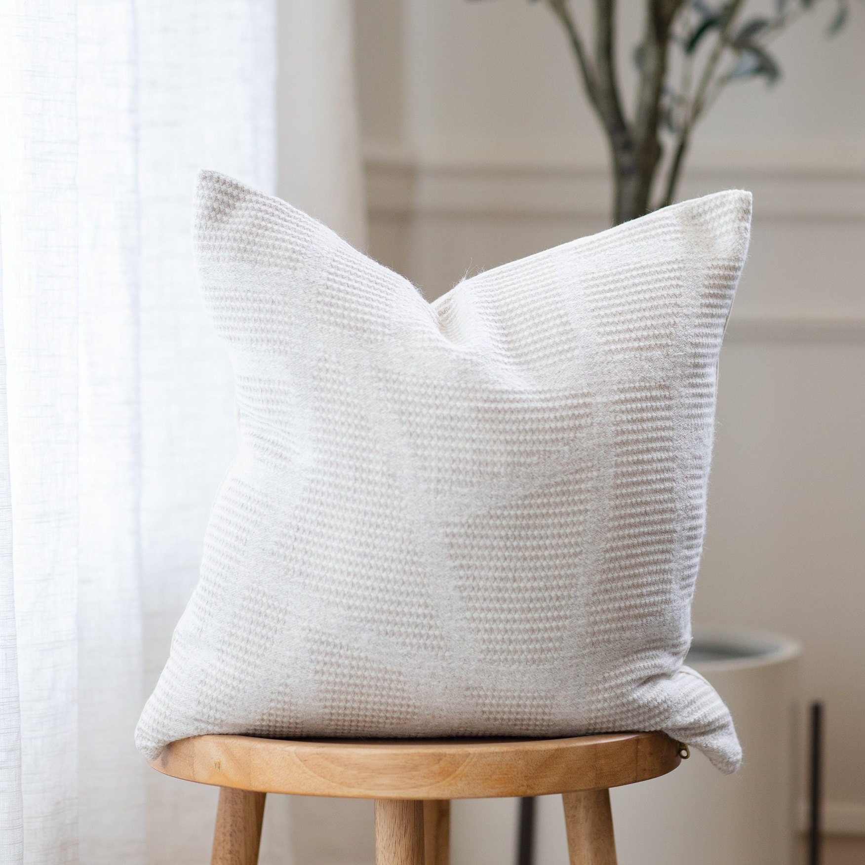 Throw Cushion Cover|Navy Blue & White Euro Sham Pillow for Bed or Sofa 100% Cotton Modern Pattern | 18 x 18 | Saffron Marigold