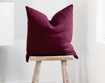 cranberry colored throw pillows