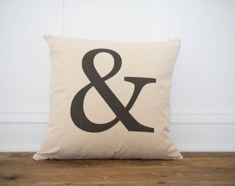 Linen Ampersand Pillow Cover – Modern Home Decor