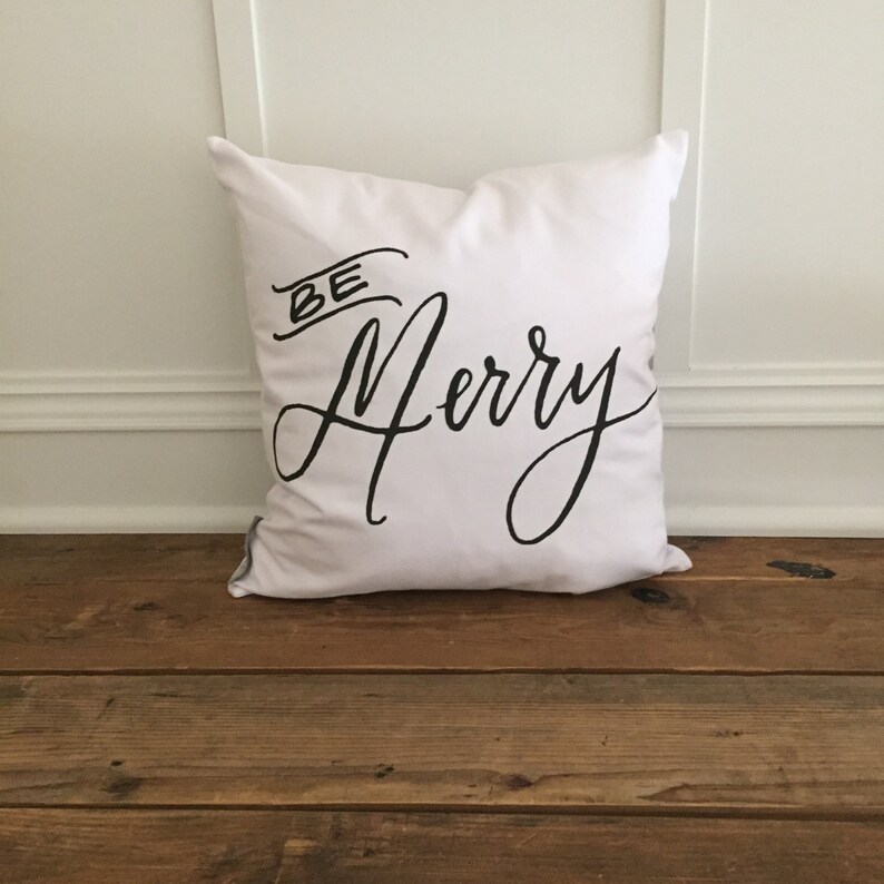 Black Be Merry Pillow Cover