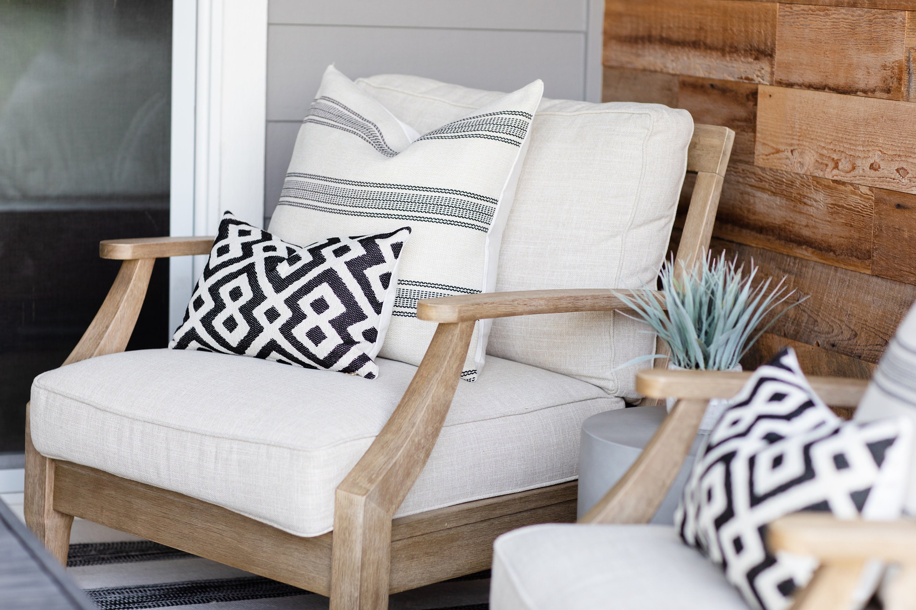 Tinte Schwarz & Elfenbein Geometrisch Indoor/Outdoor | Etsy