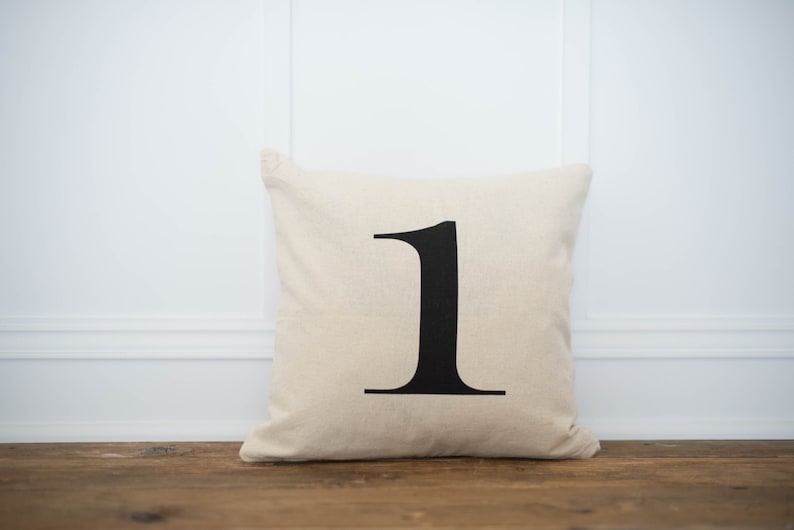 Typography Number Pillow Cover image 2