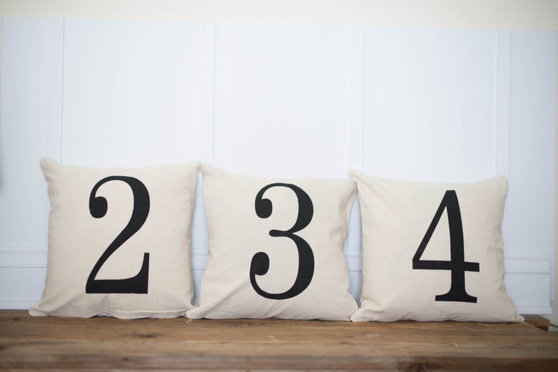 Typography Number Pillow Cover image 3