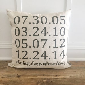 Custom dates personalized pillow cover
