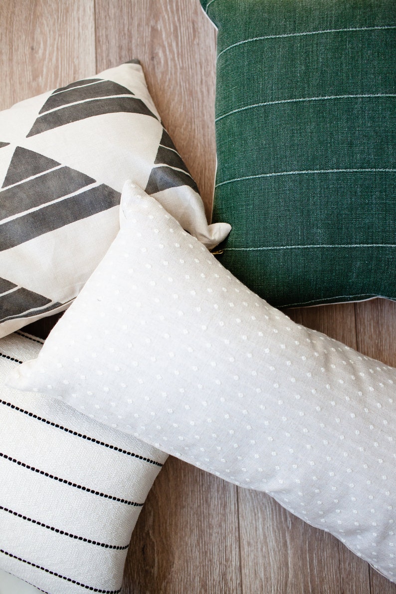 TRUETT Dark Green Linen Pillow Cover Green Pillow Green Etsy