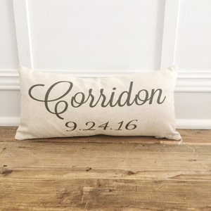 Mr. & Mrs. Custom Pillow Covers with Name and Date Wedding Gift Personalized Pillow Wedding Present Anniversary Gift Bridal gift image 2